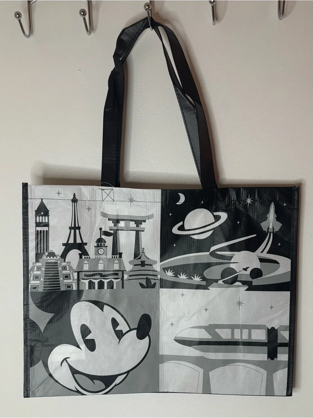 Disney Black and Gray EPCOT Tote Bag